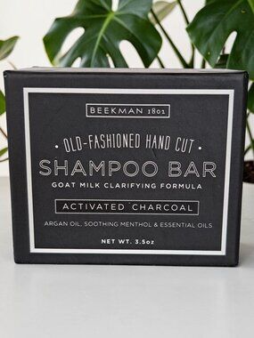 Beekman Shampoo Bar 1802 Activated Charcoal Hand Cut Goat Milk 3.5oz